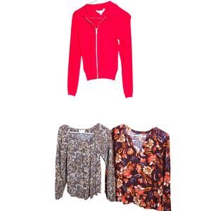 Women's Extra Small 0 2 Tops Shirts Blouses Sweaters Wholesale Bulk Lot of 3 XS